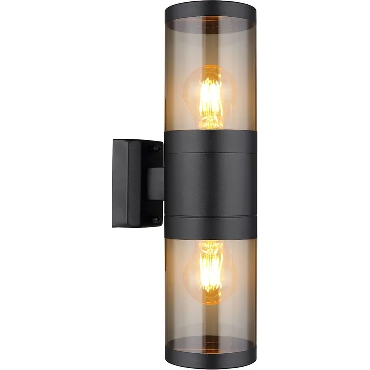 Wandleuchte, Up & Down, Edelstahl, schwarz, rauch, H 38 cm – Bild 5