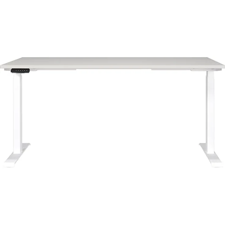 Germania Schreibtisch 7908-642, in Lichtgrau/Weiß, EL. höhenverstellb, 160 x 120 x 80 cm (BxHxT) – Bild 4
