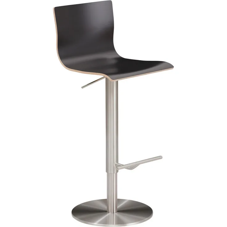 MID.YOU Barhocker Anthrazit, Holz-Metall-Mix, 360° drehbar, abwischbar, 39.5x81-107.5x43 cm