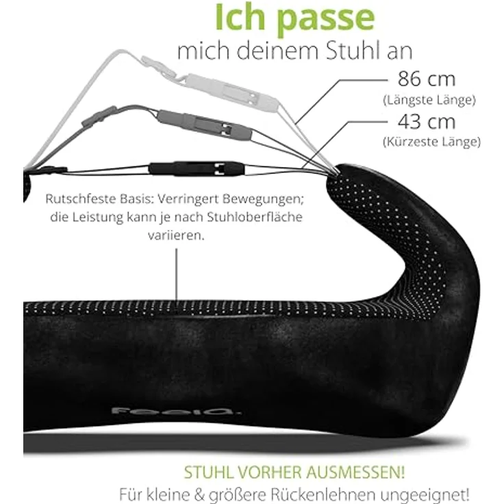 feela Rückenkissen Ergonomisches Rückenkissen – stützt Rücken & verbessert Haltung, Für Büro, Homeoffice & Zuhause – entspanntes Sitzen mit Komfort – Bild 4