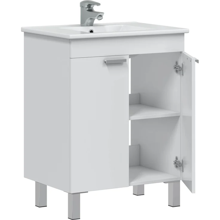 Waschtisch-Set >KIT< in Weiß glänzend - 60x80x45 (BxHxT) – Bild 2