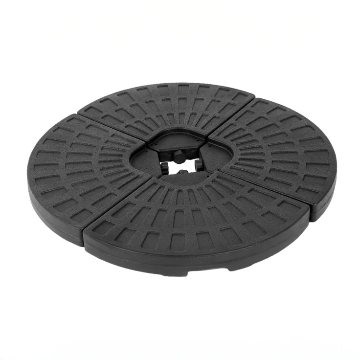 Abrihome Sonnenschirmständer-Platten-Set 4-teilig, Schwarz, 30x67x67 cm