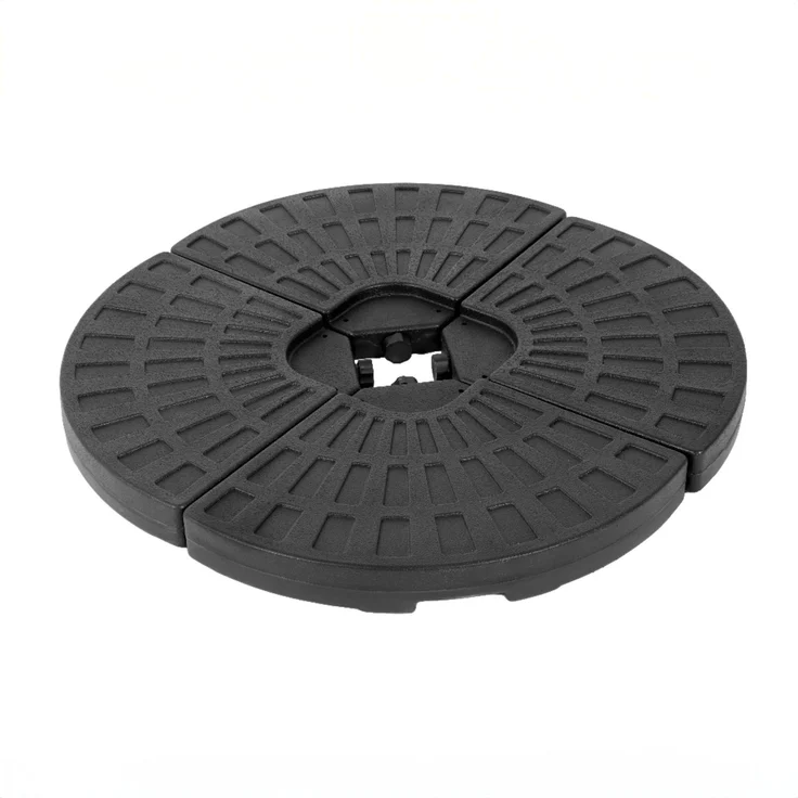 Abrihome Sonnenschirmständer-Platten-Set 4-teilig, Schwarz, 30x67x67 cm – Bild 1