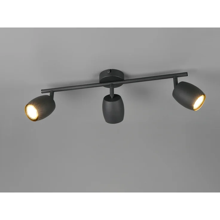Deckenstrahler NANCY 3-flammig aus Metall Schwarz, Breite 47,5cm – Bild 1