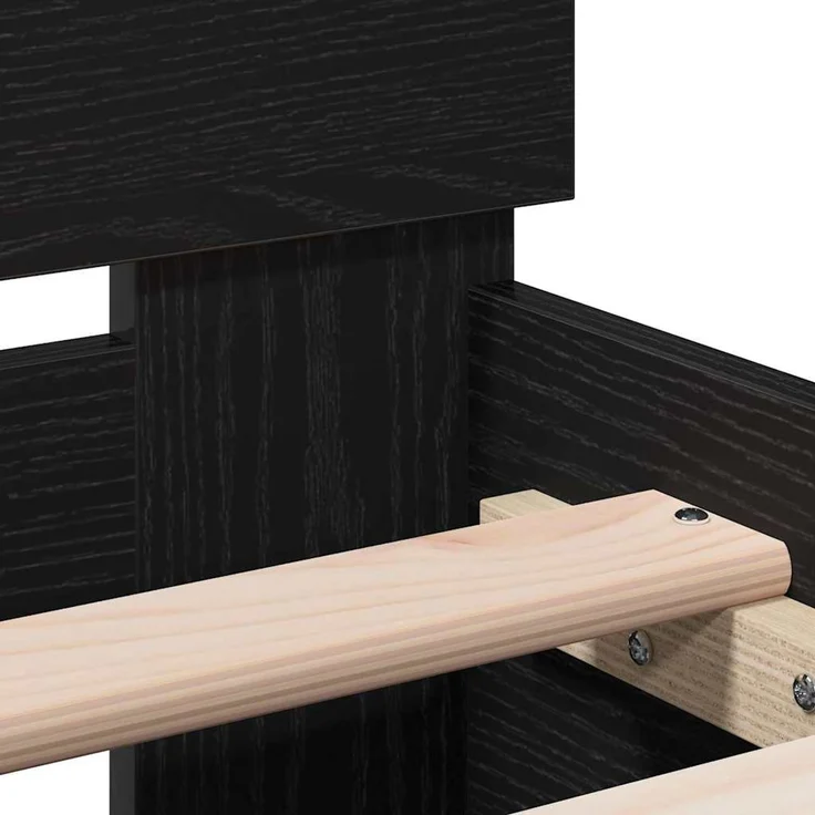 vidaXL Bettrahmen Schwarz Eichen-Optik 193 x 95 x 88 cm Holzwerkstoff 874123 – Bild 8