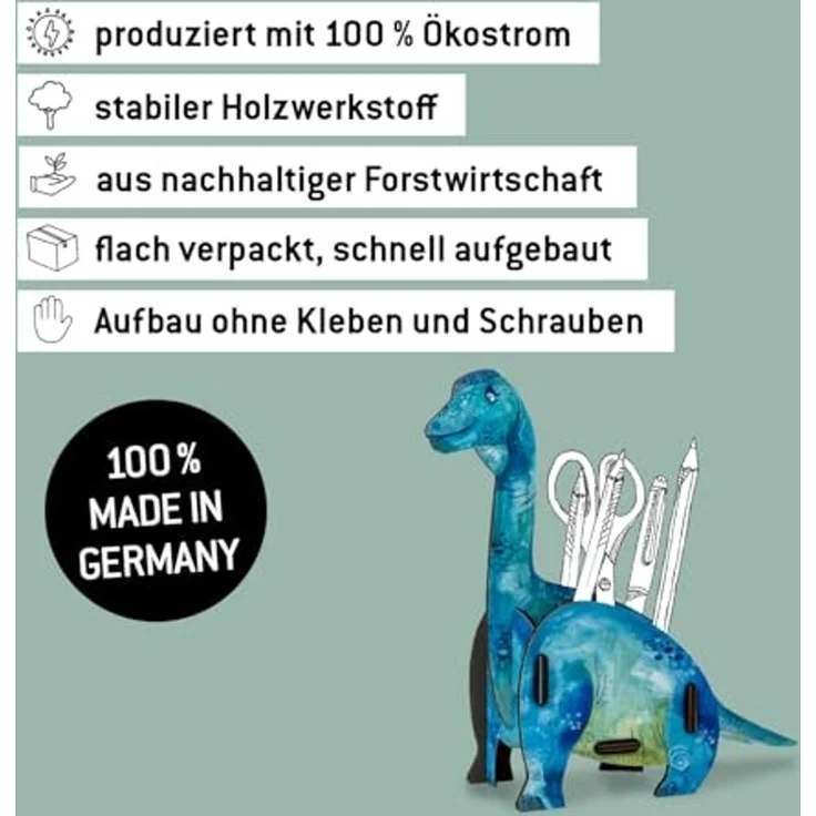 Auswahl Werkhaus Stiftebox Dinos Stiftehalter Brachiosaurus WE2067 – Bild 7