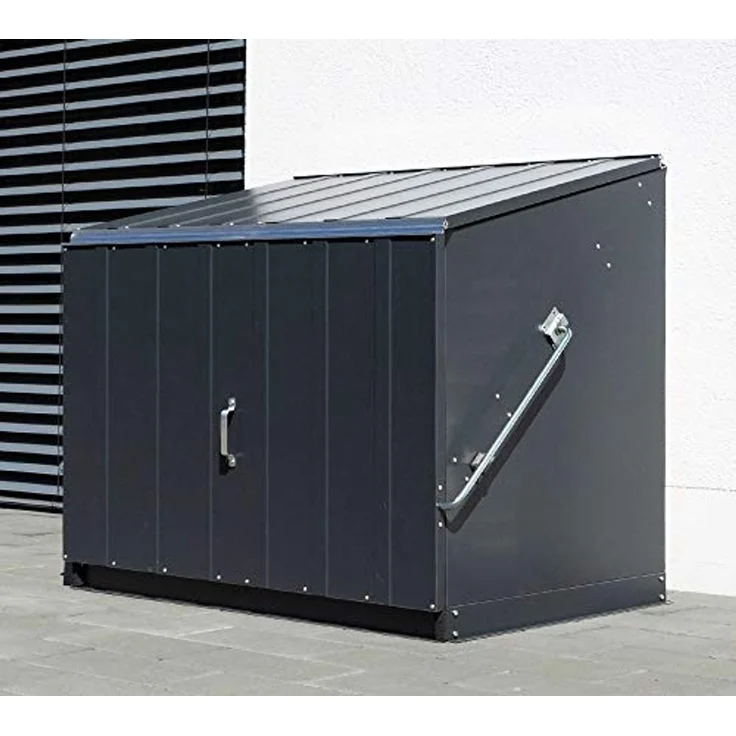 Trimetals Metall Gerätebox Fahrradgarage Stowaway | Anthrazit | 87 x 136 x 112 cm – Bild 2