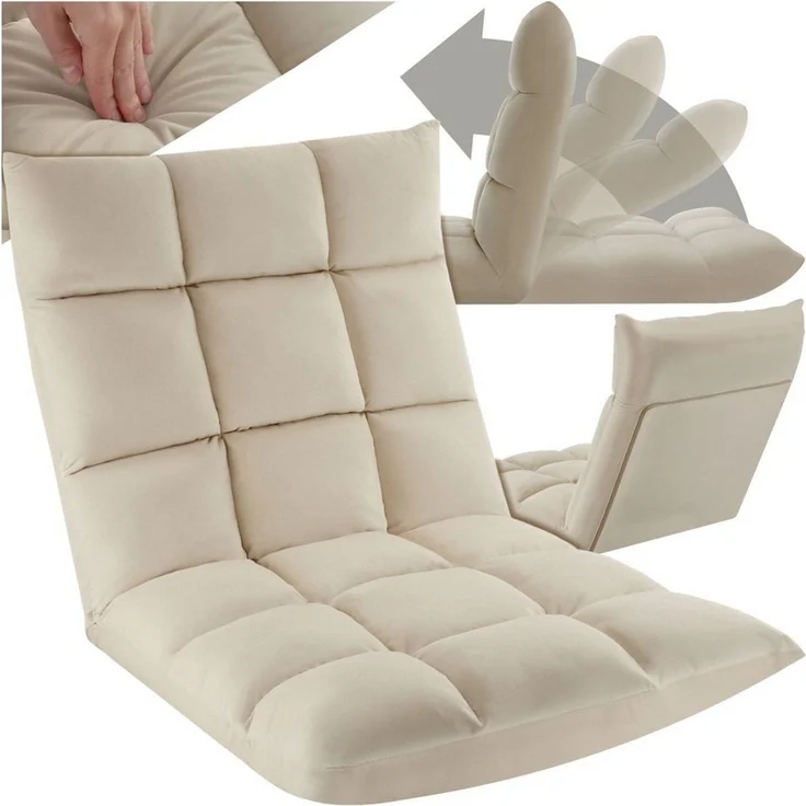 tectake Relaxsessel Fernsehsessel Snooze, 2 in 1 Samt, 14-fach verstellbar, 2 in 1 als Sessel oder Liege, gepolstert, mit Samtbezug – Bild 5