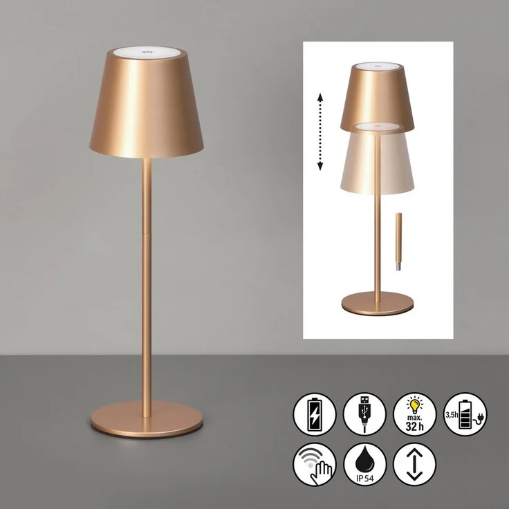 easy! BY FHL Außen-Tischleuchte Viletto, Dimmfunktion, USB-Ladefunktion, LED fest integriert, Warmweiß, lange Leuchtdauer – Bild 1