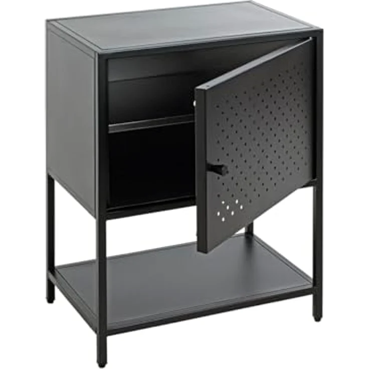XXXL Nachtschrank, Schwarz, Metall, 45x60x30 cm, Drehtüren, Typenauswahl – Bild 7