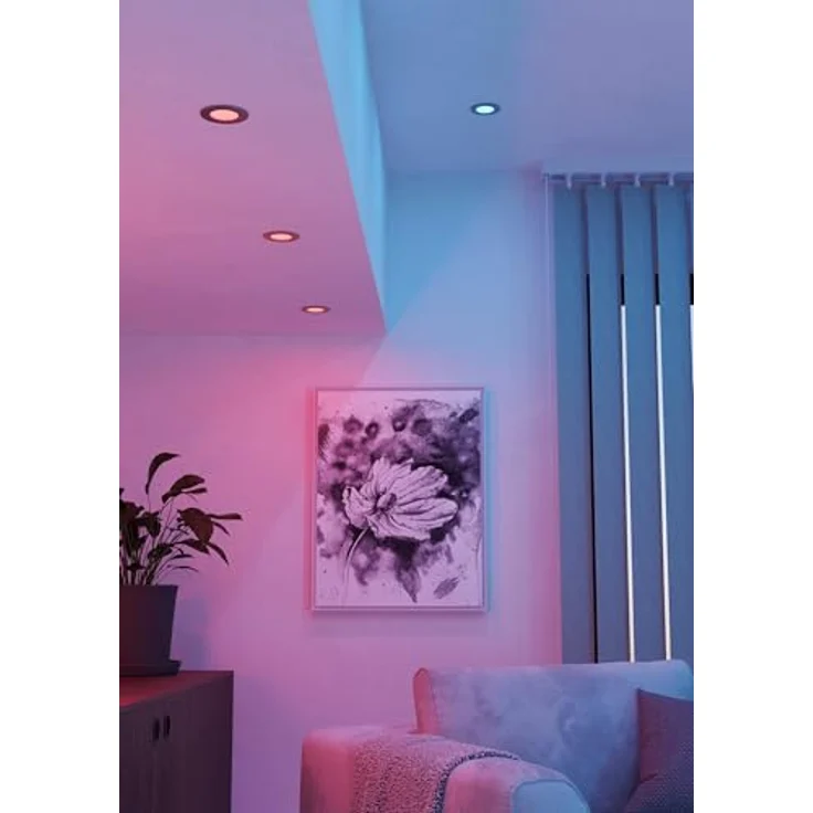 EGLO connect.z Fueva 6-Z, 3er-Set LED Bad-Einbaustrahler, Ø 8,8 cm, ZigBee, warmweiß-kaltweiß, dimmbar, silber, IP44 – Bild 5