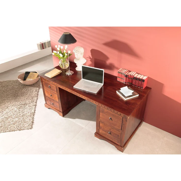 Schreibtisch Akazie 180x80x74 nougat lackiert OXFORD #529 – Bild 2