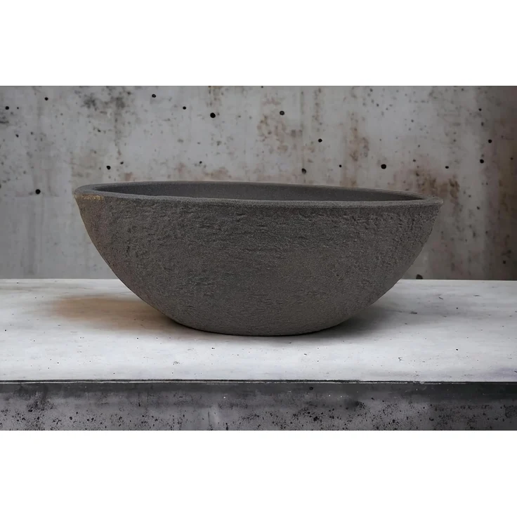 sesua Pflanzschale Pflanzschale oval grau Pflanztopf Steinoptik Kunststoff 60cm (1 St) – Bild 6