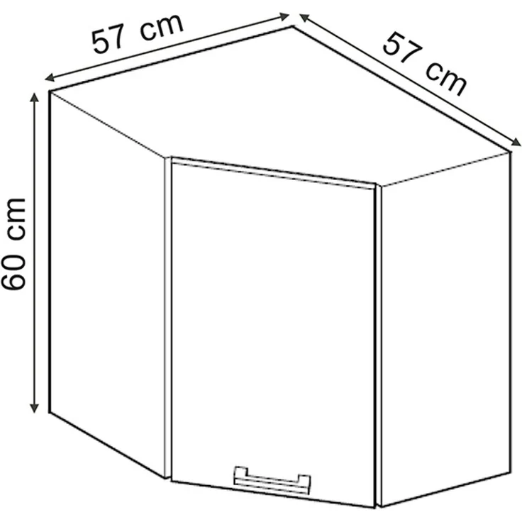 Eckhängeschrank R-Line Schwarz Hochglanz 57 cm Vicco – Bild 3
