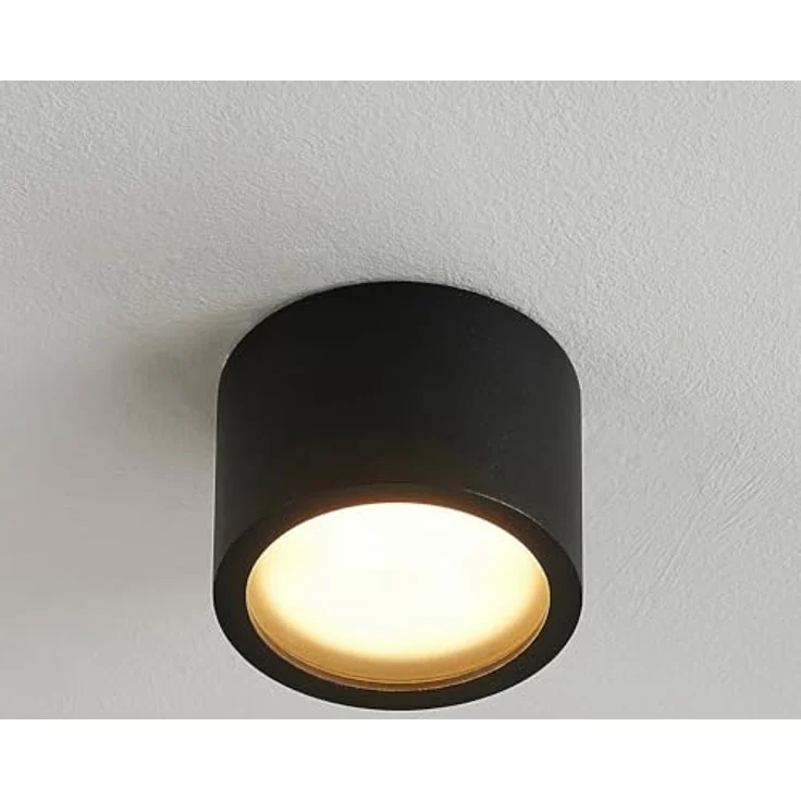 Arcchio Downlights Nieva, moderne Einbauleuchte in Schwarz aus Aluminium, 1-flammig, GX53 - Deckenlampe für Flur und Wohnräume – Bild 2