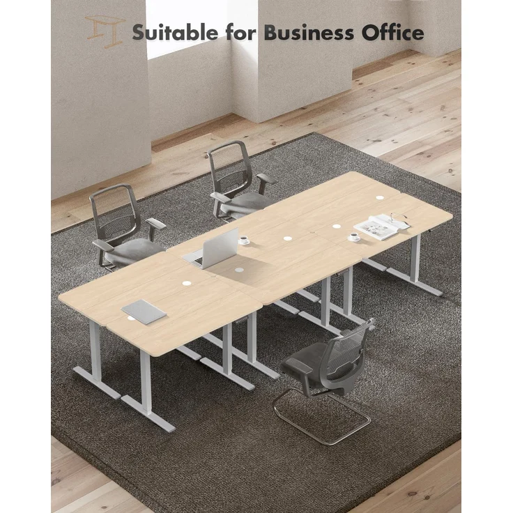 JUMMICO Schreibtisch Höhenverstellbar Elektrisch, Ergonomischer Steh-Sitz Tisch mit Tischplatte, Höhenverstellbarer Computertisch, Höhenverstellbarer Schreibtisch Adjustable Desk,100x60 cm, Beige – Bild 9
