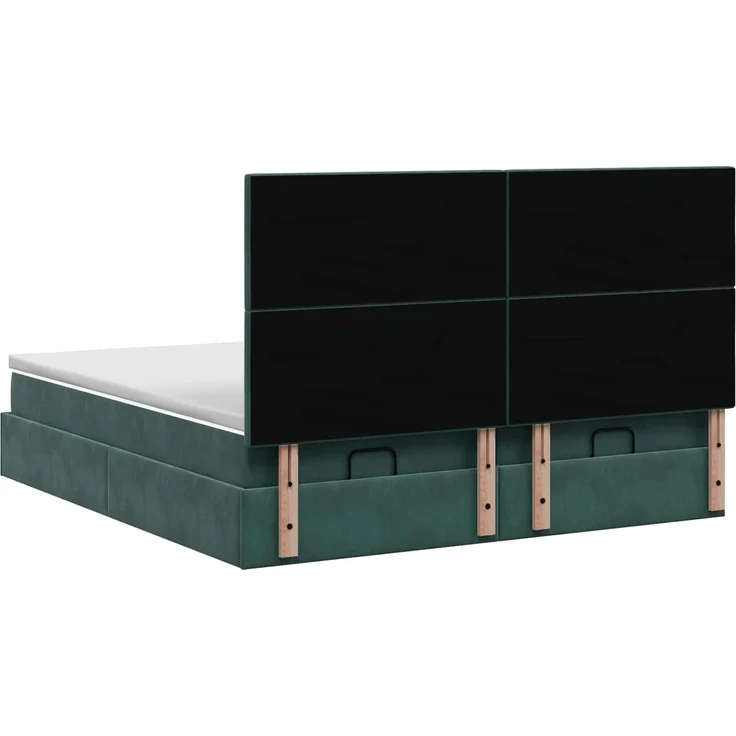 vidaXL Ottoman-Bett mit Matratze und LED Dunkelgrün 180 x 200 cm Samt 3458481 – Bild 10