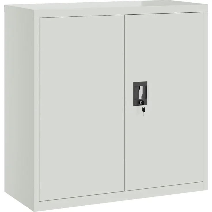 vidaXL Aktenschrank mit 2 Türen Grau 90 cm Stahl 20114