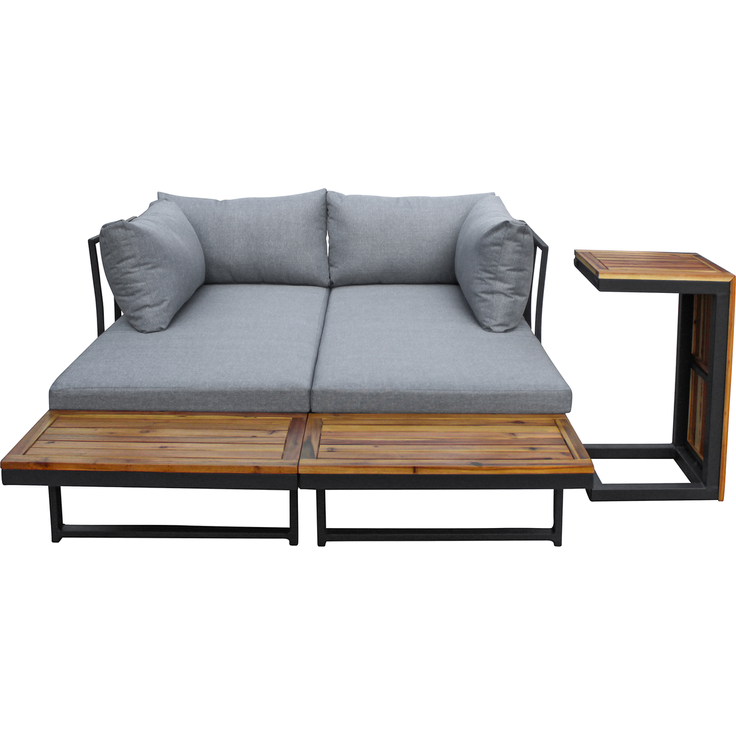 LC Garden 'Sungardo' Gartenlounge-Set, 3-tlg. mit Auflagen, individuell stellbar, Aluminium anthrazit/braun, 70x35x41 cm – Bild 8