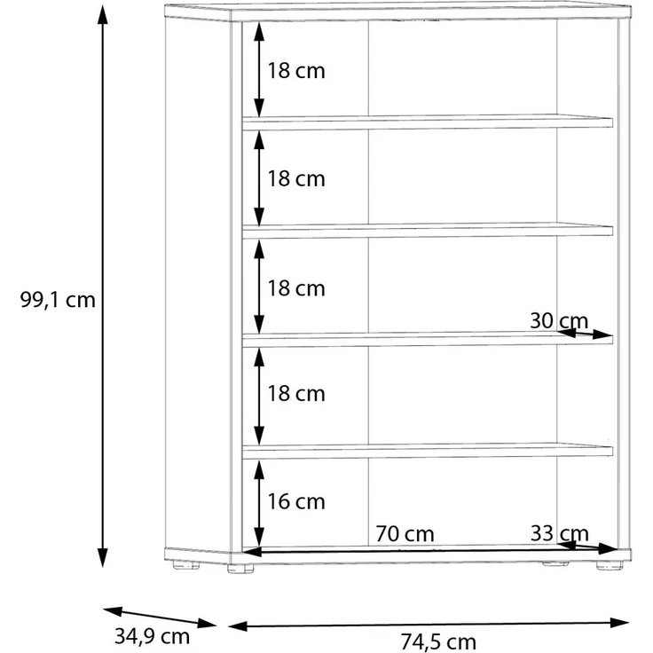 Schuhkommode >ALICE SPRINGS< 4 Böden, push to open, in Salbei - 74,5x99,1x34,9cm (BxHxT) – Bild 7