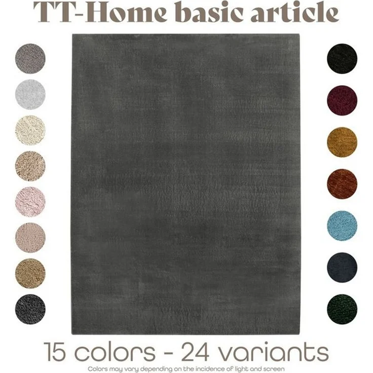 TT Home Teppich Diele, Esszimmer, Flur, Schlafzimmer, Wohnzimmer, Rechteckig, Höhe: 14 mm, Wohnzimmer Kurzflor Einfarbig Modernes Design Waschbar – Bild 4