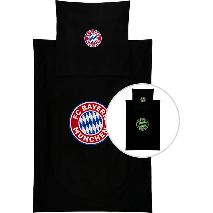 FC Bayern München Bettwäsche FC Bayern München Bettwäsche Glow in the dark Arena I 135x200, Baumwolle