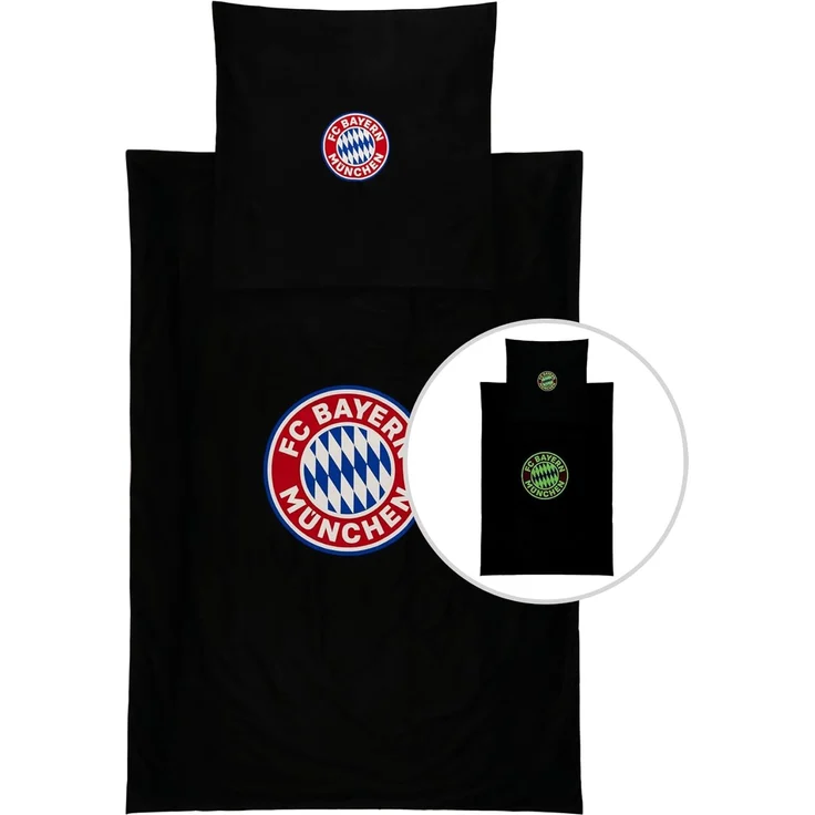 FC Bayern München Bettwäsche FC Bayern München Bettwäsche Glow in the dark Arena I 135x200, Baumwolle – Bild 1