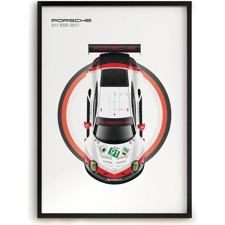 Poster Formel 1 Rennwagen Helm Rennfahrer Name Unterschrift · Deko Print ohne Rahmen - B PORSCHE / 40x60 cm – Bild 5