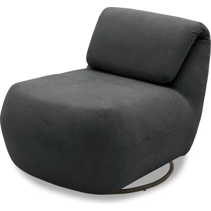 DOMO. collection Sessel 700024, Polstersessel, Drehfunktion, gepolsterte Rückenlehne, Rückenfunktion, Wippfunktion, Hochlehner, Polstergarnitur, 68 x 88 x 67 (BxTxH), dunkelgrau – Bild 3