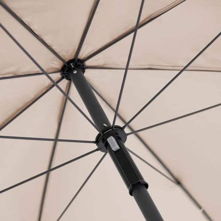 Derby Strandschirm Como, Bunt gestreift, 165 cm, mit witterungsbeständigem Stahlgestell und Lichtschutzfaktor 50+ – Bild 2