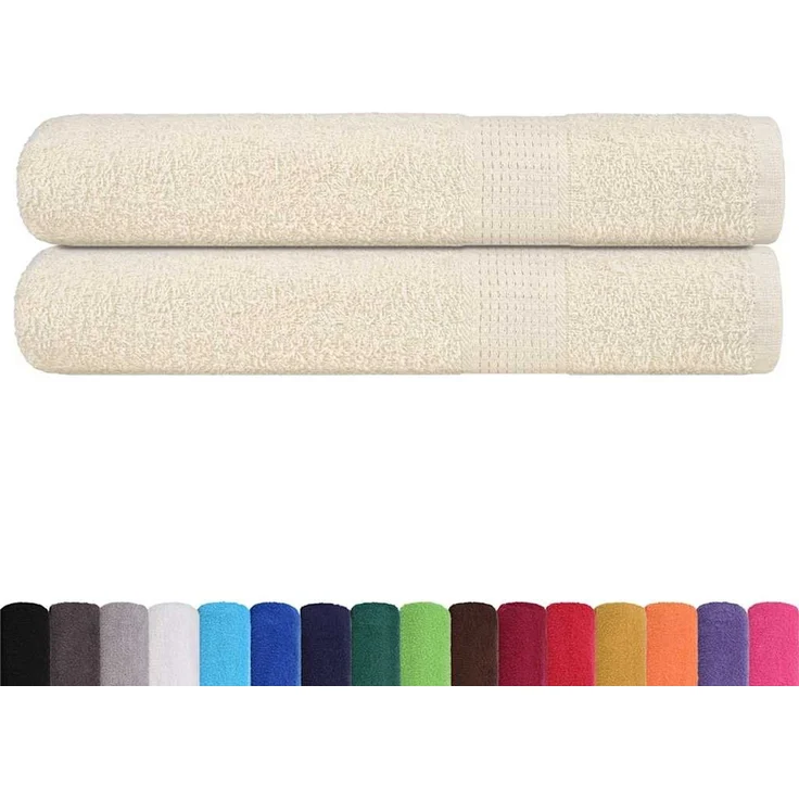 vidaXL Saunatücher FROGN 2 Stk. Creme 80x200 cm 360 g/m² 137007 – Bild 2