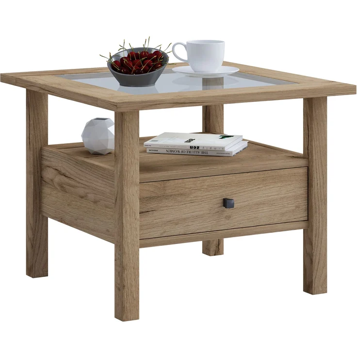 VCM Beistelltisch & Couchtisch Lingis 919157 Honig-Eiche H. 42 x B. 54 x T. 54 cm – Bild 2