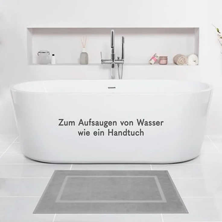 HAMMETEX Badematte Hotelmatte, Duschvorleger, 51 x 86 cm, Höhe 5 mm, beidseitig nutzbar, Baumwolle, rechteckig, 2-teiliges Set, einfarbig, 900 g/m², 100% Baumwolle – Bild 2