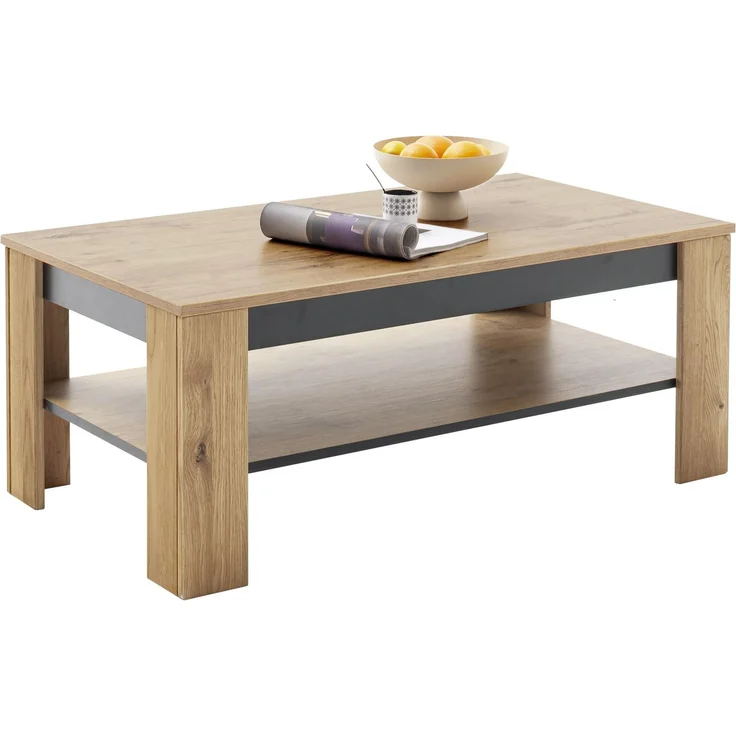 Couchtisch >GRENO< in Wildeiche Nachbildung - 115x46x65 (BxHxT) – Bild 2