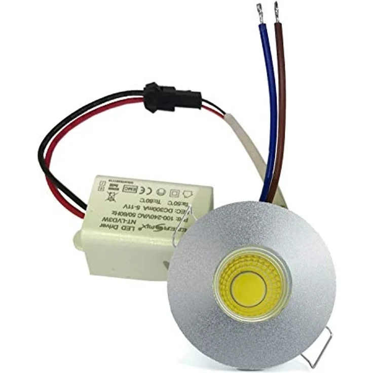 3W Mini LED Einbaustrahler Einbauleuchte klein einbau strahler Spot inkl. Trafo Blau – Bild 4