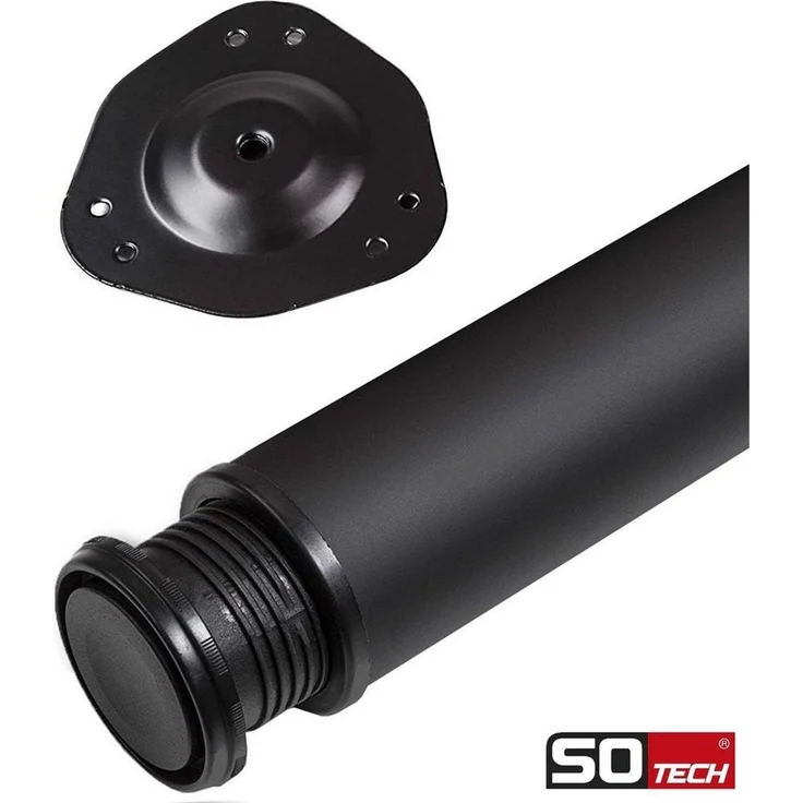 SO-TECH® Tischbein Ø 76 / 80 mm, belastbar bis 75 kg pro Stück, H: 71cm, Stahl, schwarz, höhenverstellbar bis 32mm, 4x – Bild 2