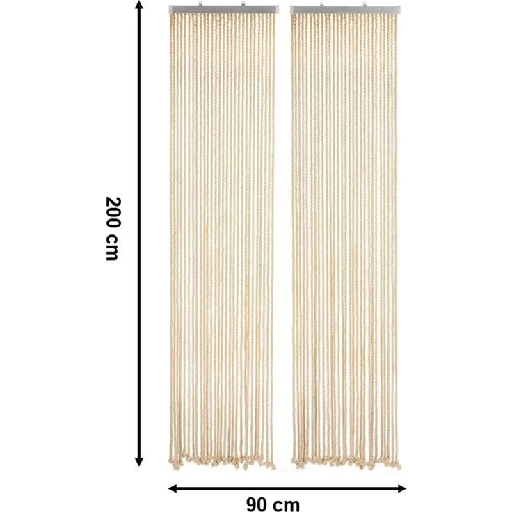Kobolo Türvorhang Seilvorhang MARITIM 56 Stränge geteilter Aluleiste (1 St), Ösen, halbtransparent, abweisend gegen Insekten – Bild 3