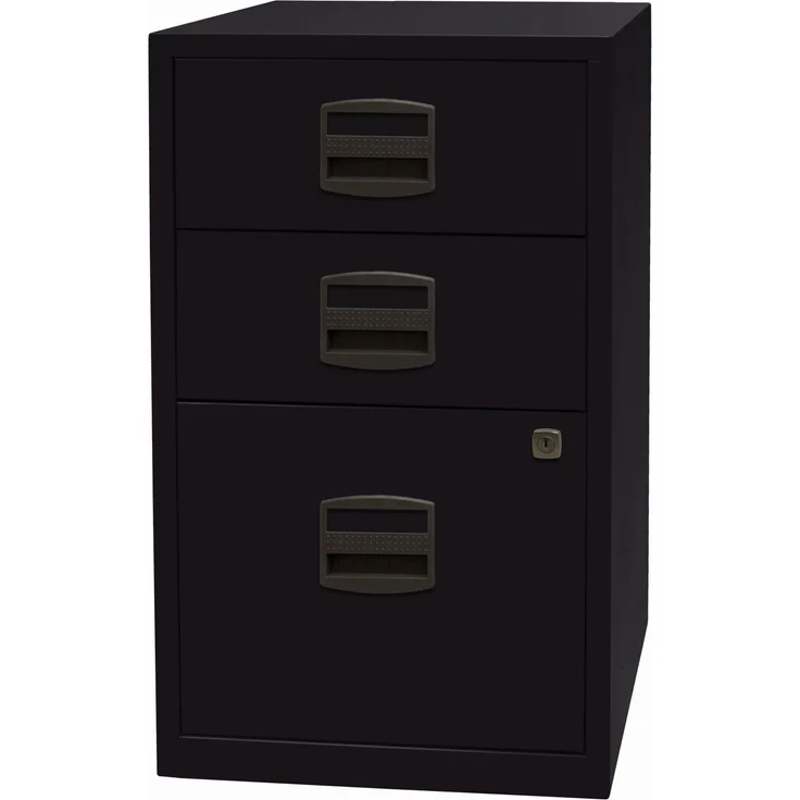 Beistellschrank PFA, 2 Universalschubladen, 1 HR-Schublade, Farbe schwarz – Bild 2