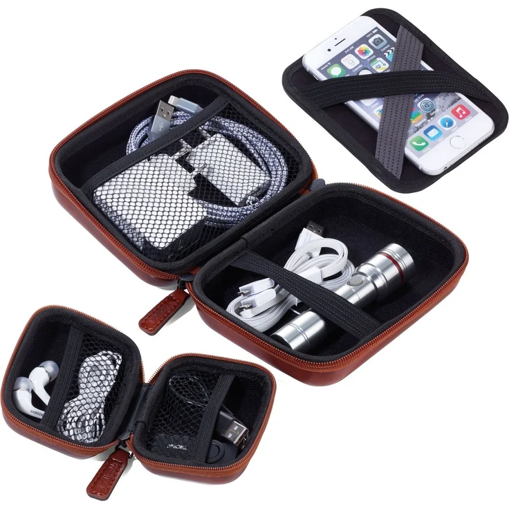 Troika 2er-Set Organizer-Etui mit Reißverschluss Onpack braun – Bild 2