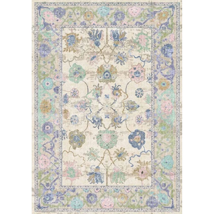 Bamyum Teppich Simay Teppich mit Chenille Druck, Waschbarer Antibakteriell Teppich, Einzelstück – Bild 1