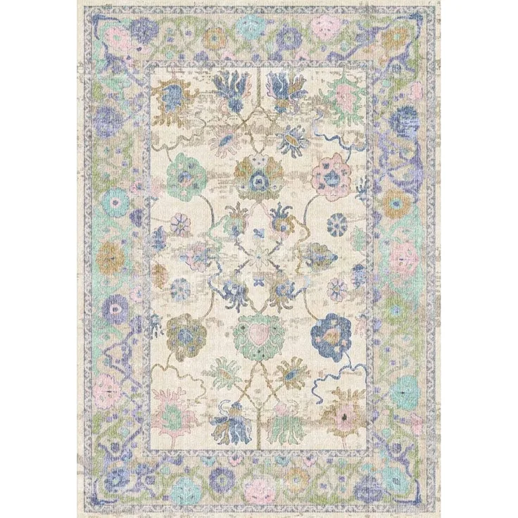 Bamyum Teppich Simay Teppich mit Chenille Druck, Waschbarer Antibakteriell Teppich, Einzelstück