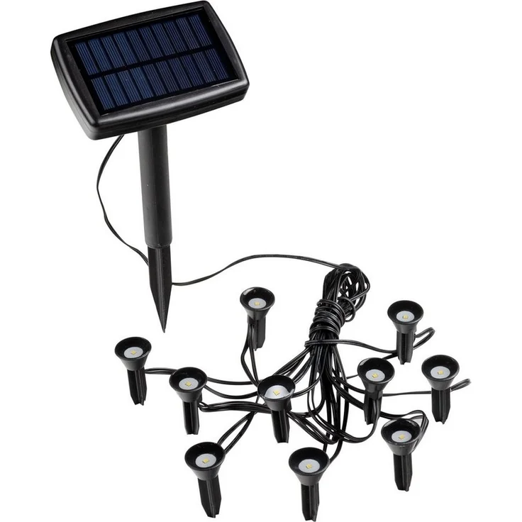 Spetebo LED Solarleuchte LED Solar Pflanzenstrahler klein - 10er Set, Ein-/Ausschalter, LED fest verbaut, warm weiß, Mini Garten Strahler Deko Beleuchtung für außen – Bild 3