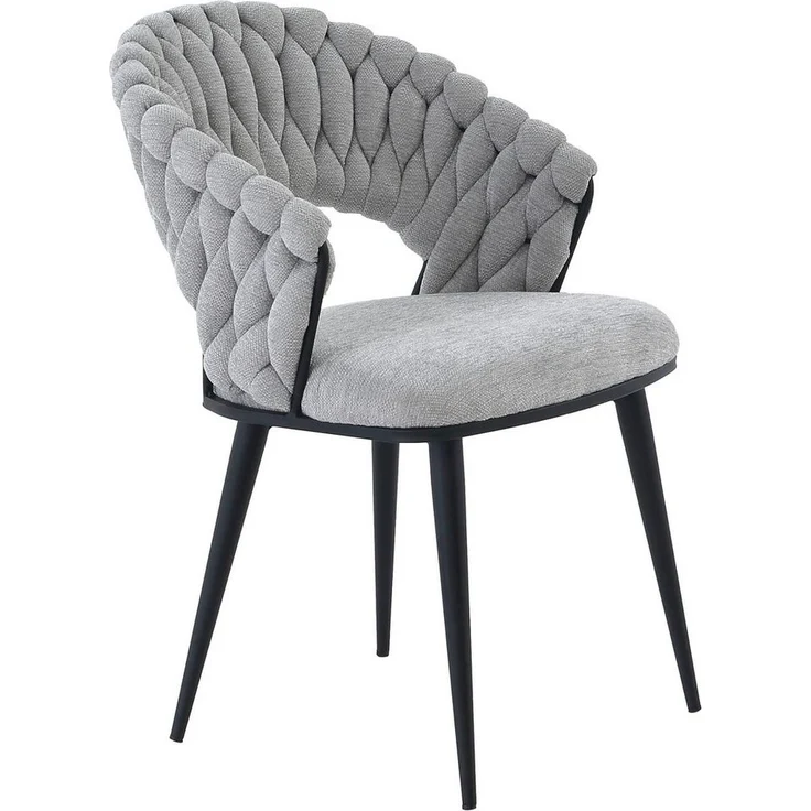 Jockenhöfer Gruppe Esszimmerstuhl Geldern (Set, 2 St), Geflochtenes Design, Chenille – Bild 2