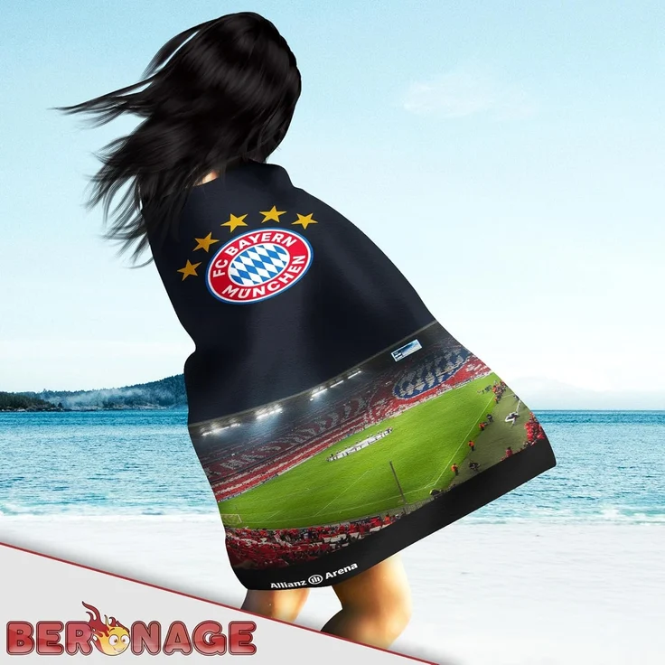 BERONAGE Strandtücher FC Bayern München Badetuch Allianz Arena 75x150 cm Strandtuch Fußball, (1-St), Frottee in Velours-Qualität – Bild 5