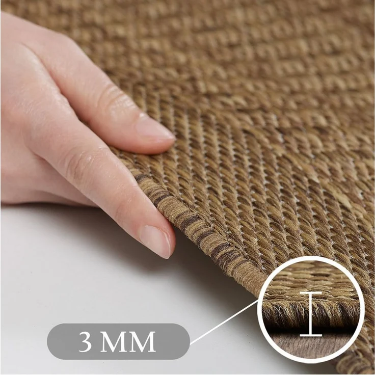 Carpettex Outdoorteppich Unicolor, Läufer, Höhe: 3 mm, Teppich Wetterfest Waschbar Balkon, Garten, Terrasse und Küchenteppich – Bild 2