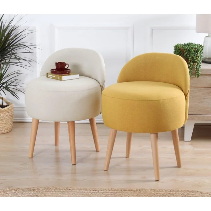 Hanah Home 'Corvile - Yellow' Pouffe, Gelb, 46 x 64 x 46 cm – Bild 5