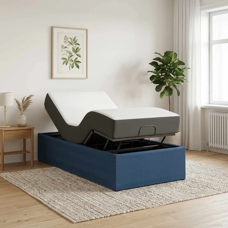 vidaXL Elektrisch verstellbares Bettgestell Blau 200 x 90 x 33,5 cm 42037294 – Bild 1
