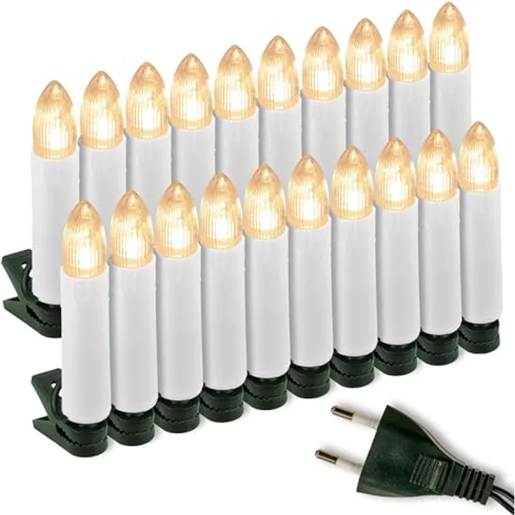 Nipach LED-Christbaumkerzen XI11603 LED Weihnachtsbaumbeleuchtung 20er innen – Bild 2