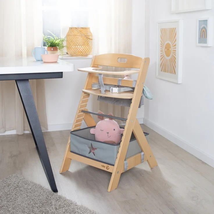 roba Babyhochstuhl Liv Up inkl. Hochstuhl Organizer - Kinderhochstuhl aus FSC zertifizierte, Holz - ab 6 Monaten - bis 70 kg belastbar - Natur – Bild 2