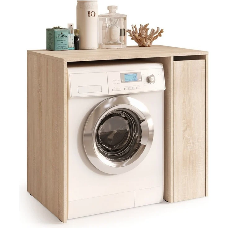 designimpex Waschmaschinenumbauschrank Carl Svensson W-222 Waschmaschinenschrank Ablage Badezimmerschrank Badezimmerschrank Waschmaschinenunterschrank Waschmaschinenmöbel Küche – Bild 1